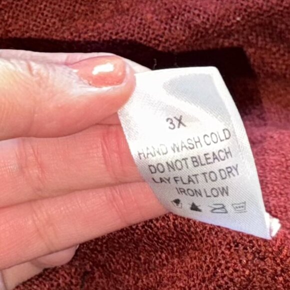 Burgundy Bell Sleeve Knee Length Dress Keyhole Sweater Dress 2xl 3xl - Picture 12 of 12